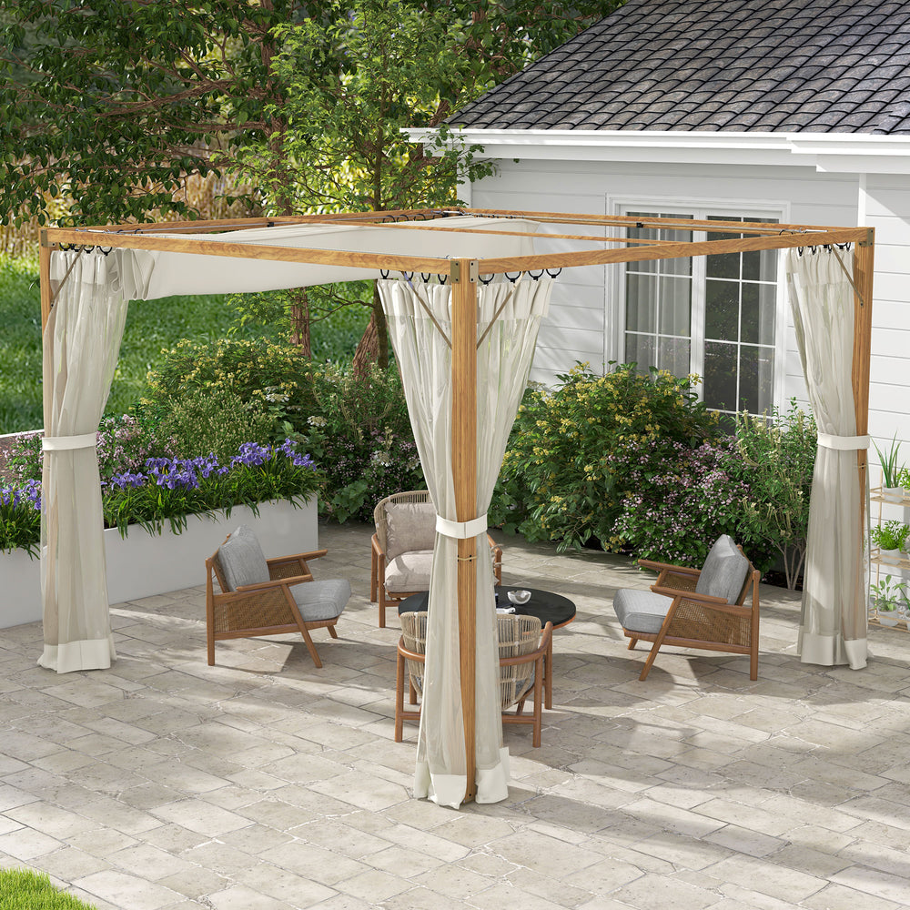 Pergola rétractable 10 x 10 avec moustiquaires