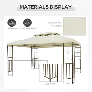 10 x 13 ft Gazebo with Ventilated Roof, Cream White