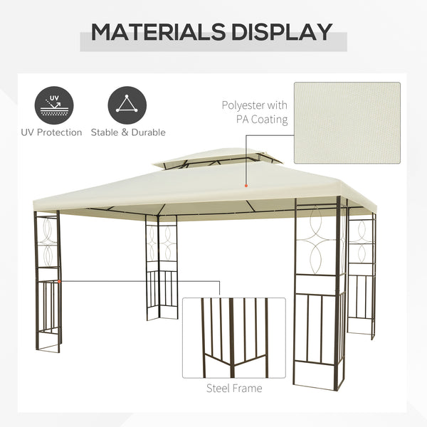 10 x 13 ft Gazebo with Ventilated Roof, Cream White