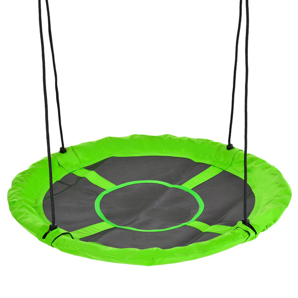 43.25" Saucer Swing, Nest Web Rope Seat with Adjustable Hanging Ropes, for Indoor Outdoor Children 3-12 Years Old, Green