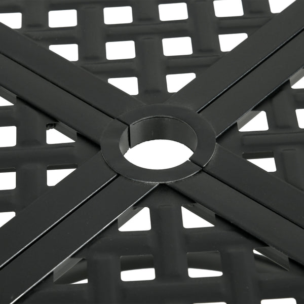 Table de salle à manger ronde d'extérieur avec trou pour parasol