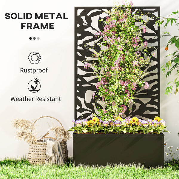 Raised planter with trellis, black 