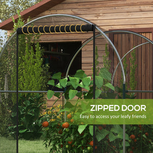 Grow cage with roll-up zippered door