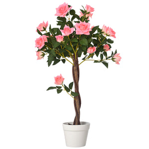 Artificial plant, 90cm, flowering rose in a pot, fake plant for indoor decoration