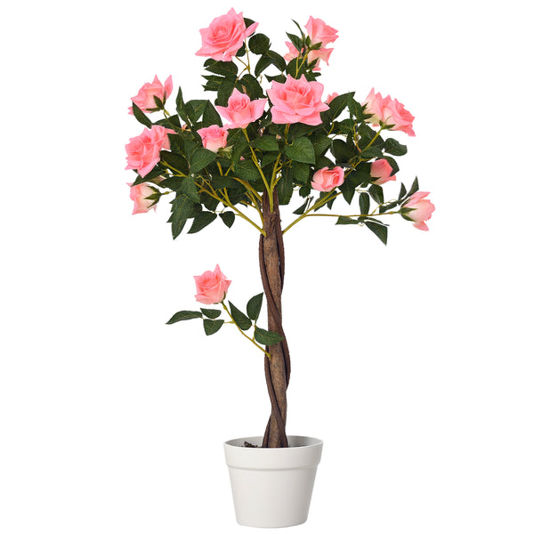 Artificial plant, 90cm, flowering rose in a pot, fake plant for indoor decoration