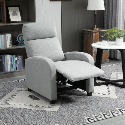 Fauteuil inclinable manuel en tissu pour home cinéma maison, gris clair