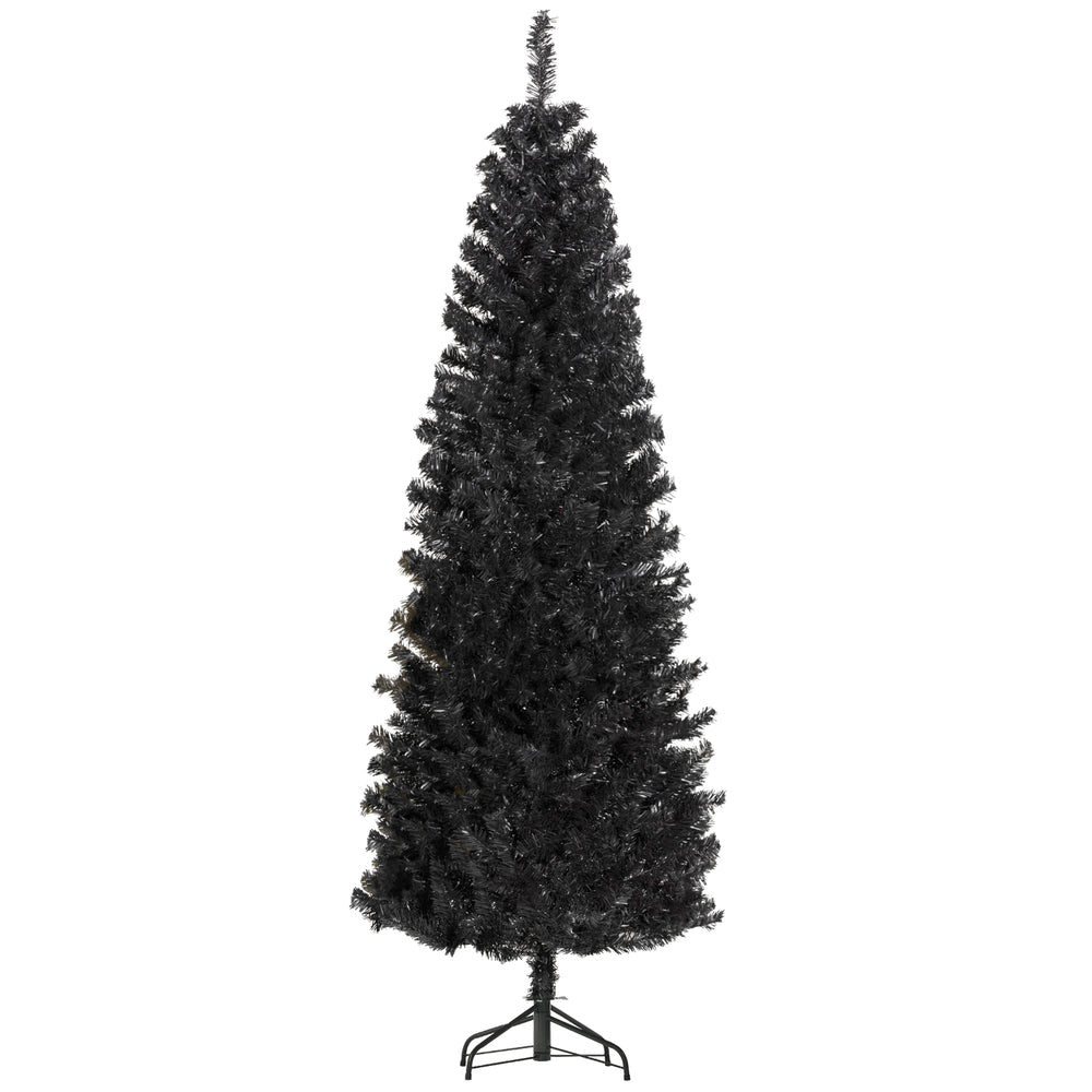 Sapin de Noël artificiel noir de 7 pieds avec ouverture automatique