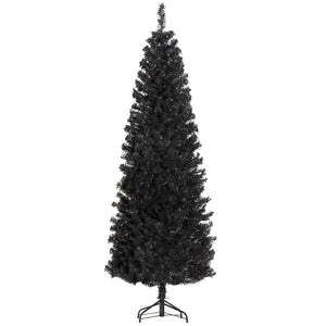 Sapin de Noël artificiel noir de 7 pieds avec ouverture automatique