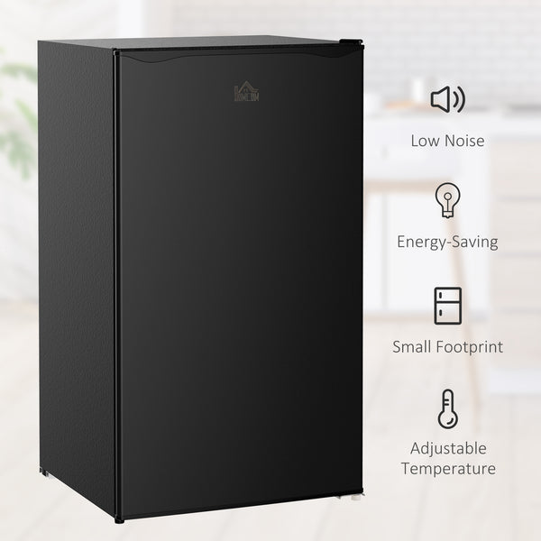 Réfrigérateur compact avec congélateur, étagère réglable, thermostat mécanique et porte réversible, noir