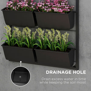 Jardinière murale à 3 niveaux avec 6 pots