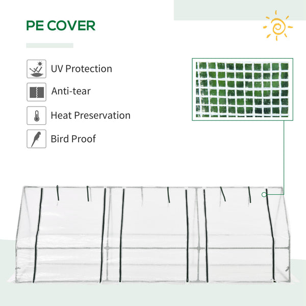 Portable mini outdoor greenhouse with large zippered doors