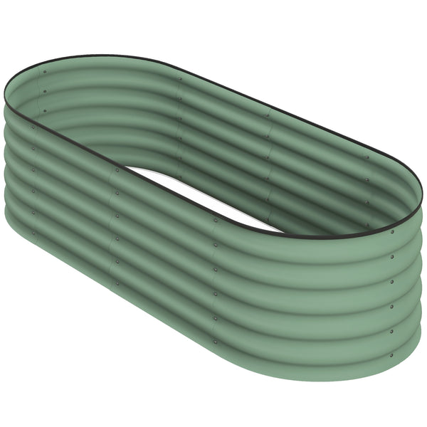 Jardinière surélevée en acier galvanisé avec bordure de sécurité, verte