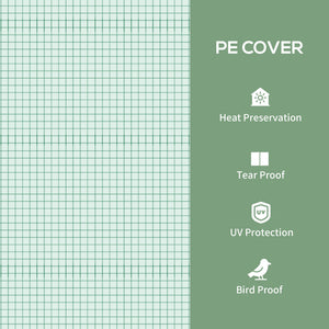 Portable greenhouse with 4 shelves, PE cover, green