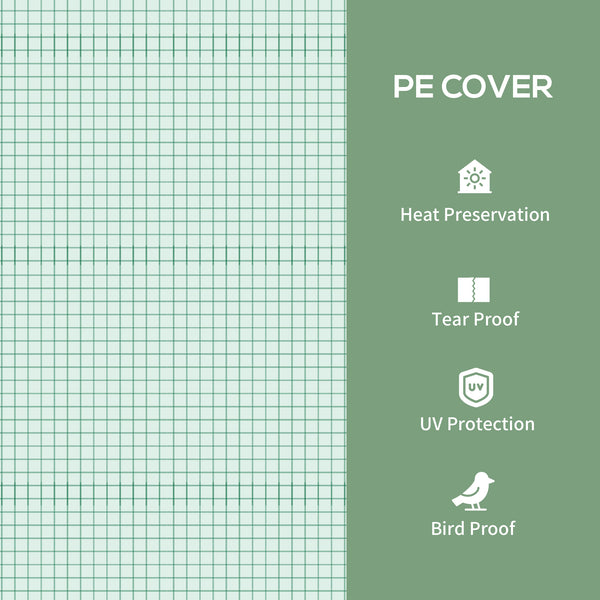 Portable greenhouse with 4 shelves, PE cover, green