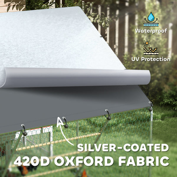 Enclos à poules en métal grand format avec housse imperméable et résistante aux UV