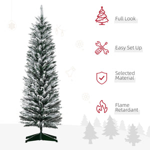 Sapin de Noël artificiel de 5 pieds de haut avec branches enneigées