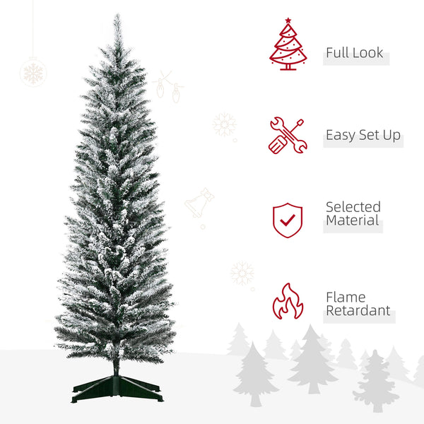 Sapin de Noël artificiel de 5 pieds de haut avec branches enneigées