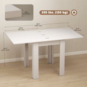 Table de salle à manger extensible pour 4 à 6 personnes, blanche