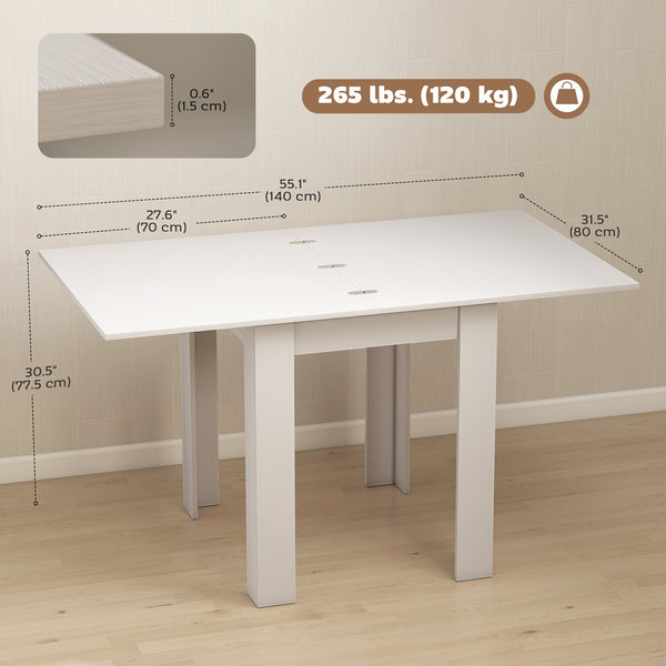 Table de salle à manger extensible pour 4 à 6 personnes, blanche