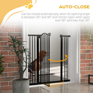 Barrière pour chien extra haute avec porte, noire