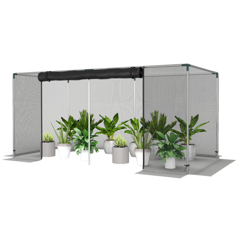 Galvanized steel plant cage with zippered door