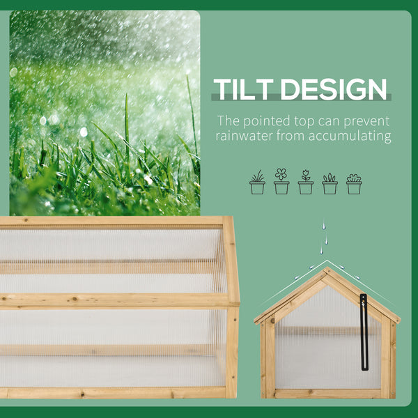 Serre de jardin surélevée portable en bois avec couvercle ouvrant