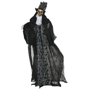 Faucheur marié animé d’Halloween de 74 po avec yeux DEL, sons et mouvements – Noir
