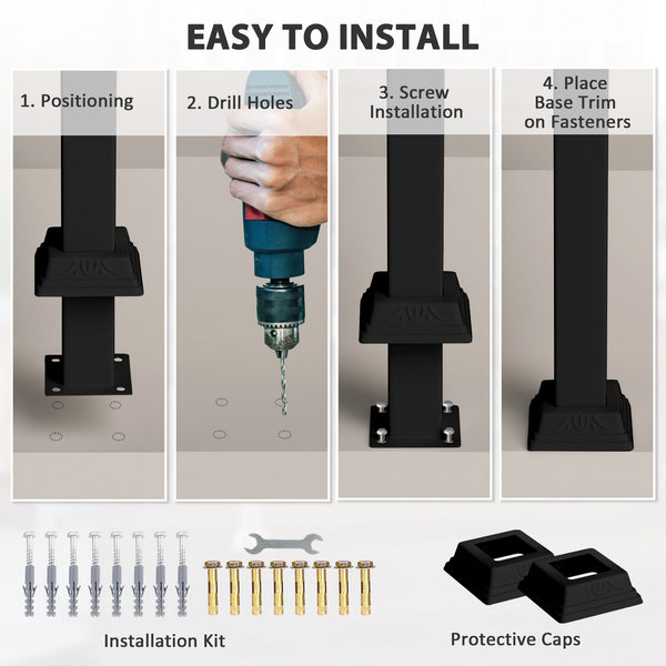 Rambarde pour escaliers extérieurs, noir