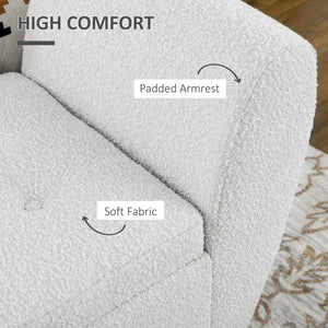 Banc de rangement rembourré avec accoudoirs, blanc crème