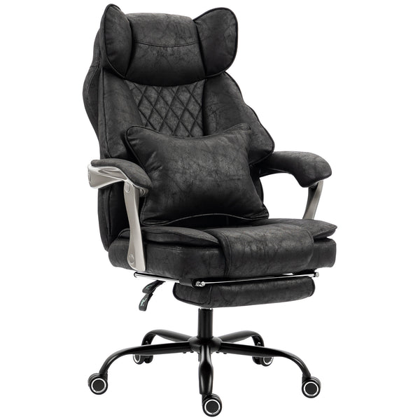 Executive Office Chair, Leathaire Big and Tall Office Chair 400 lbs with Wide Seat, Reclining, Lumbar Support, Black