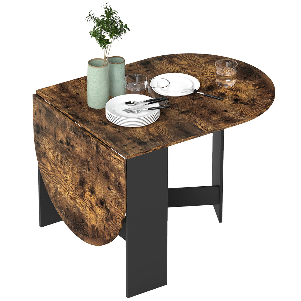 Table de cuisine à abattants peu encombrante pour salle à manger et salon, marron rustique