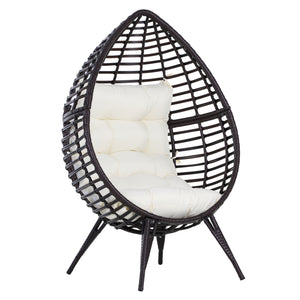 Fauteuil suspendu en rotin avec coussin trapézoïdal