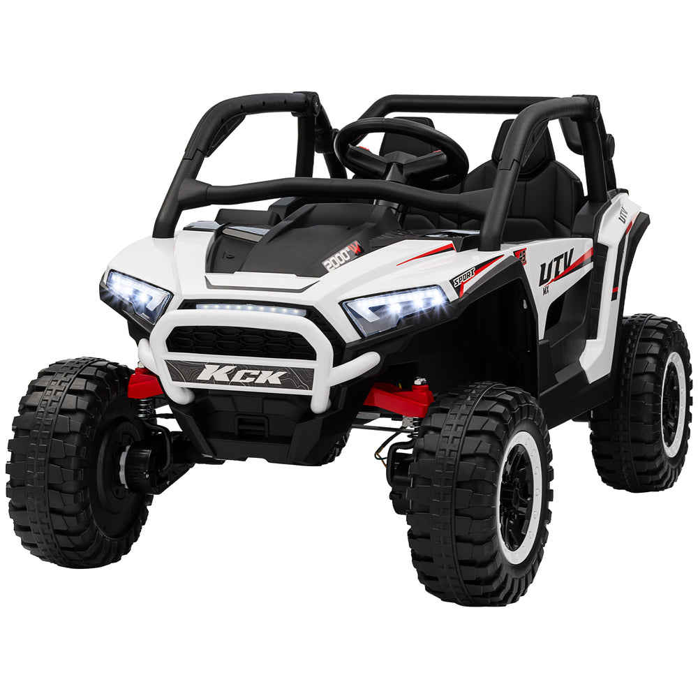 24V 2-seater electric truck with spring suspension, white