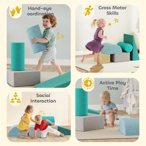 Jouets d'escalade avec housse amovible bleu/vert
