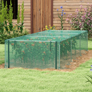 Protective plant cage with roll-up zippered door