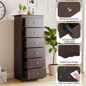 6-drawer bedroom dresser, Brown