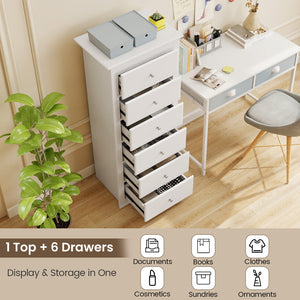 6-drawer bedroom dresser, White