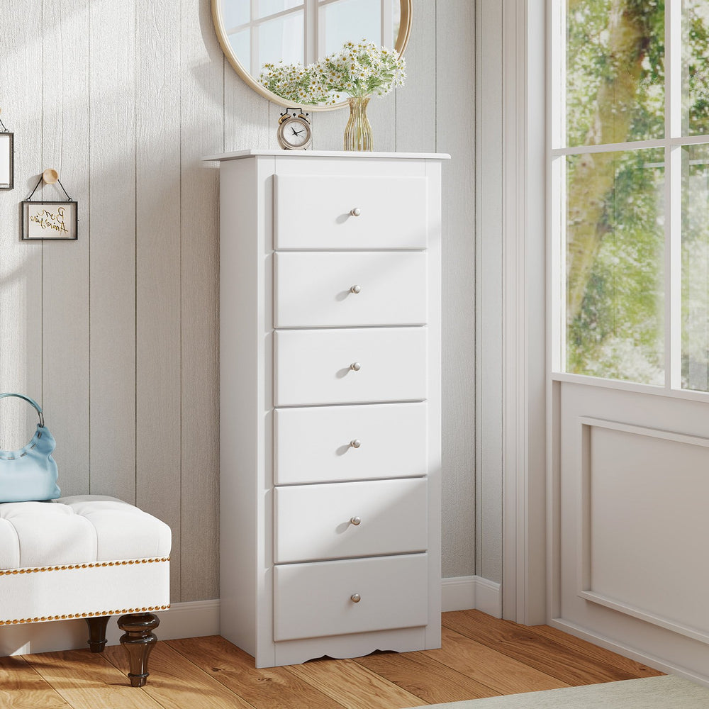 6-drawer bedroom dresser, White