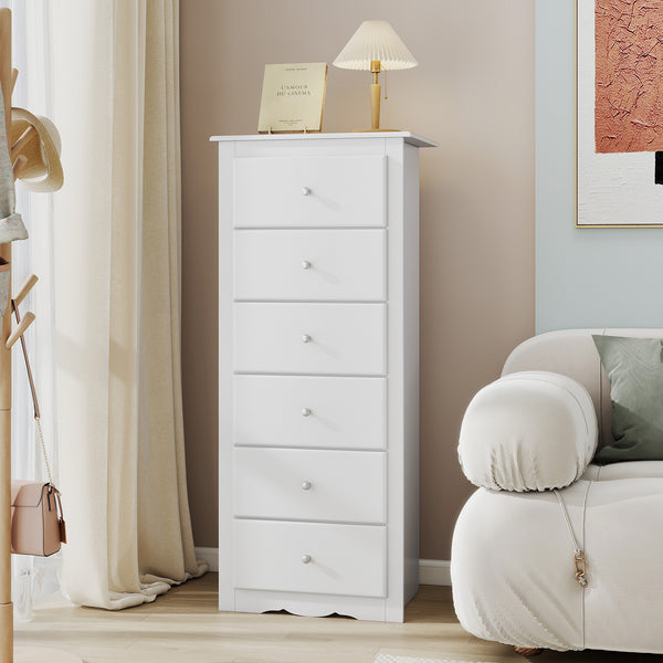 6-drawer bedroom dresser, White
