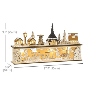 Décoration de Noël de bureau en bois naturel