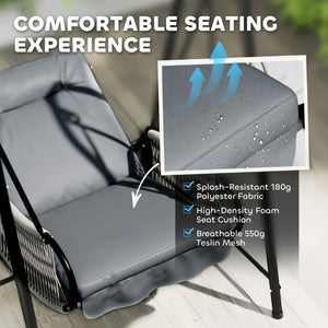 Fauteuil suspendu avec support et coussin d'assise inclus, gris clair