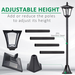 Lampadaire solaire simple, noir