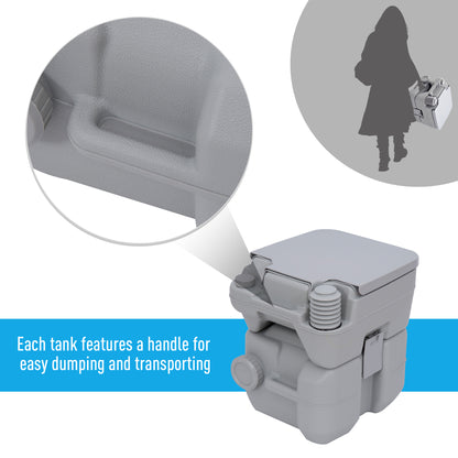 Portable Travel Toilet, Removable and Disposable Tank, 5.3 Gallons (20 L)