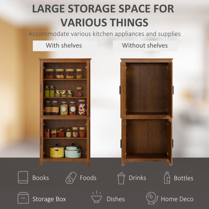 Storage unit with 4 doors and 3 adjustable shelves, oak