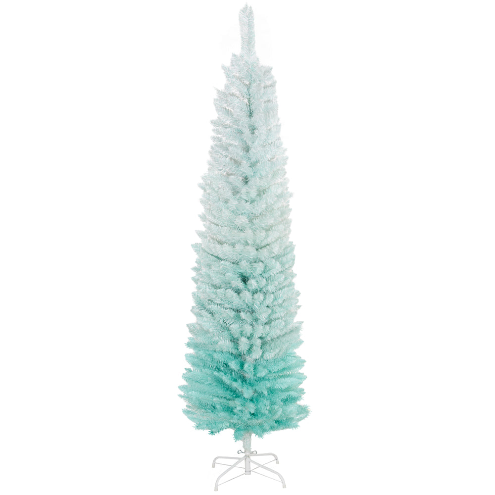 Sapin de Noël artificiel dégradé bleu de 5 pieds