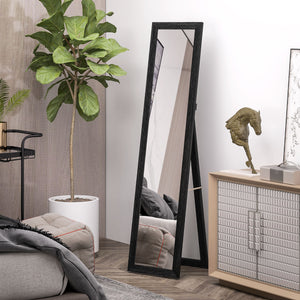 Miroir pleine longueur 38 x 157 cm pour chambre à coucher, noir