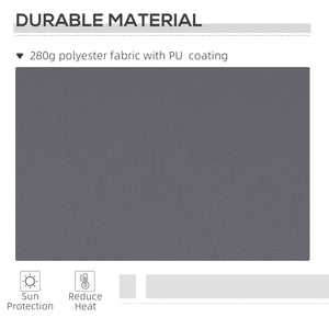 Store extérieur rétractable manuel 12' x 10', réglable et polyvalent, gris foncé