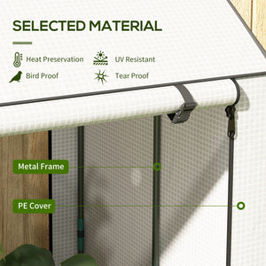 Portable tomato greenhouse with roll-up door, white