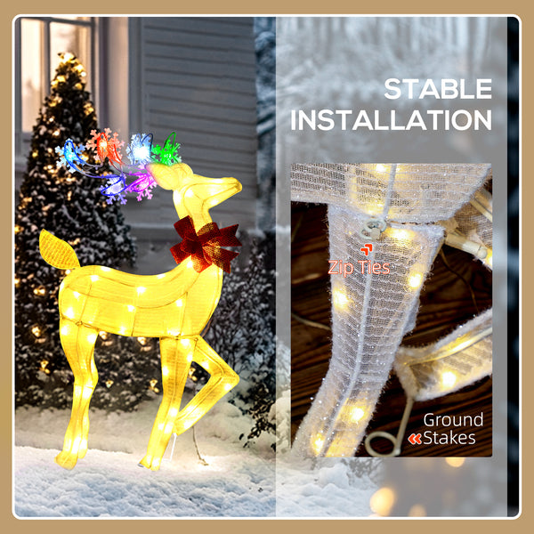 Décoration de jardin en forme de renne lumineux