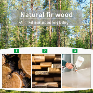 Raised pine planter with trellis for climbing plants and flowers